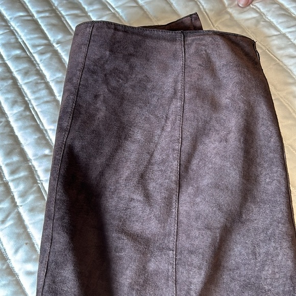 BROWN LEATHER KAREN KANE SKIRT 8 - Picture 13 of 15